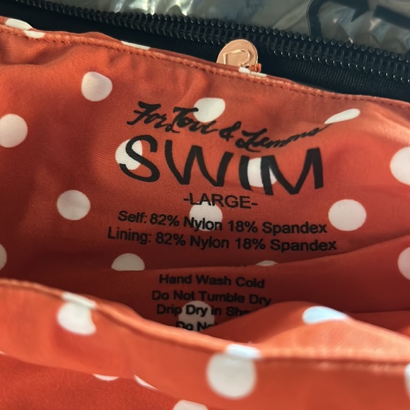 NWT FOR & LEMONS mariposa polka dot cheeky swim bottoms size large - Picture 7 of 7